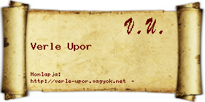 Verle Upor névjegykártya